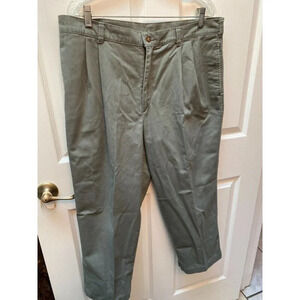 b FARAH KHAKIS casual solid green 100%cotton 38x24